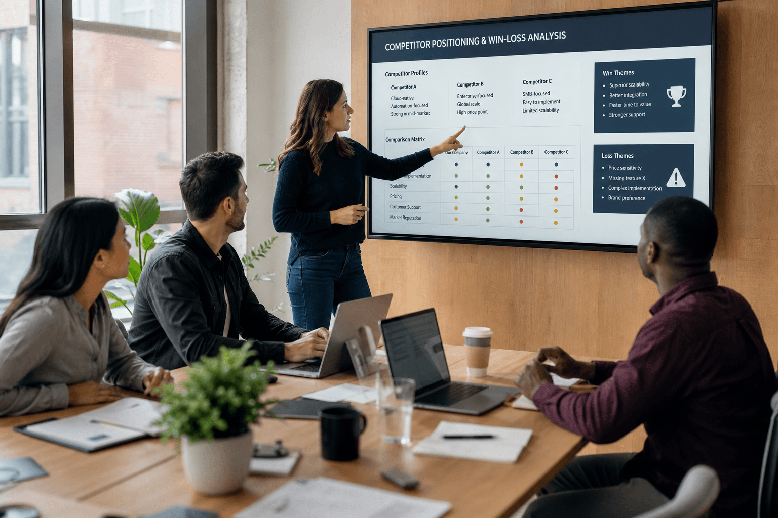 Customer support and product team reviewing sentiment insights and priority actions