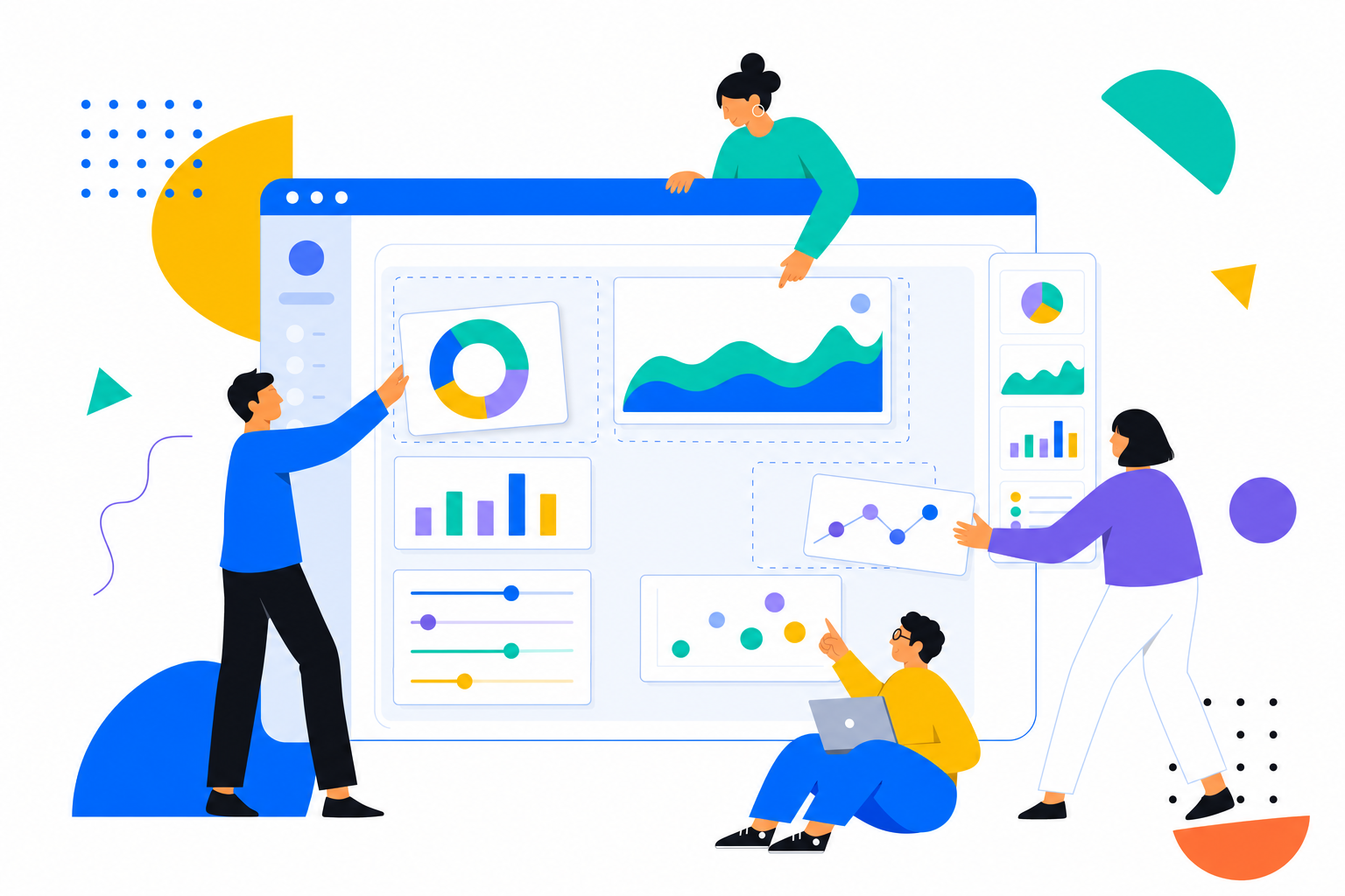 Team building and sharing interactive business dashboards