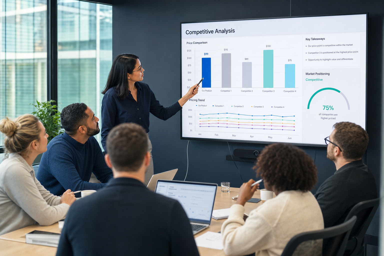 Dynamic Pricing competitive benchmark and revenue projection across candidate prices