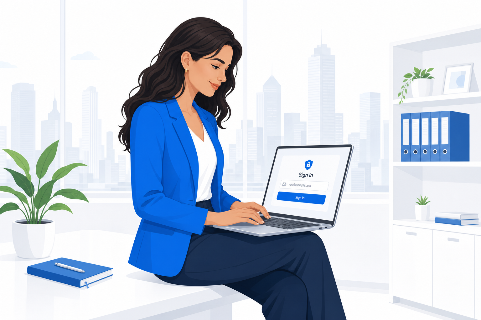 Professional signing in securely with enterprise authentication